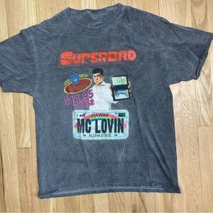Superbad Tee Medium Movie Y2K Mclovin Burnout T-Shirt Grunge Alt Fade Casual
